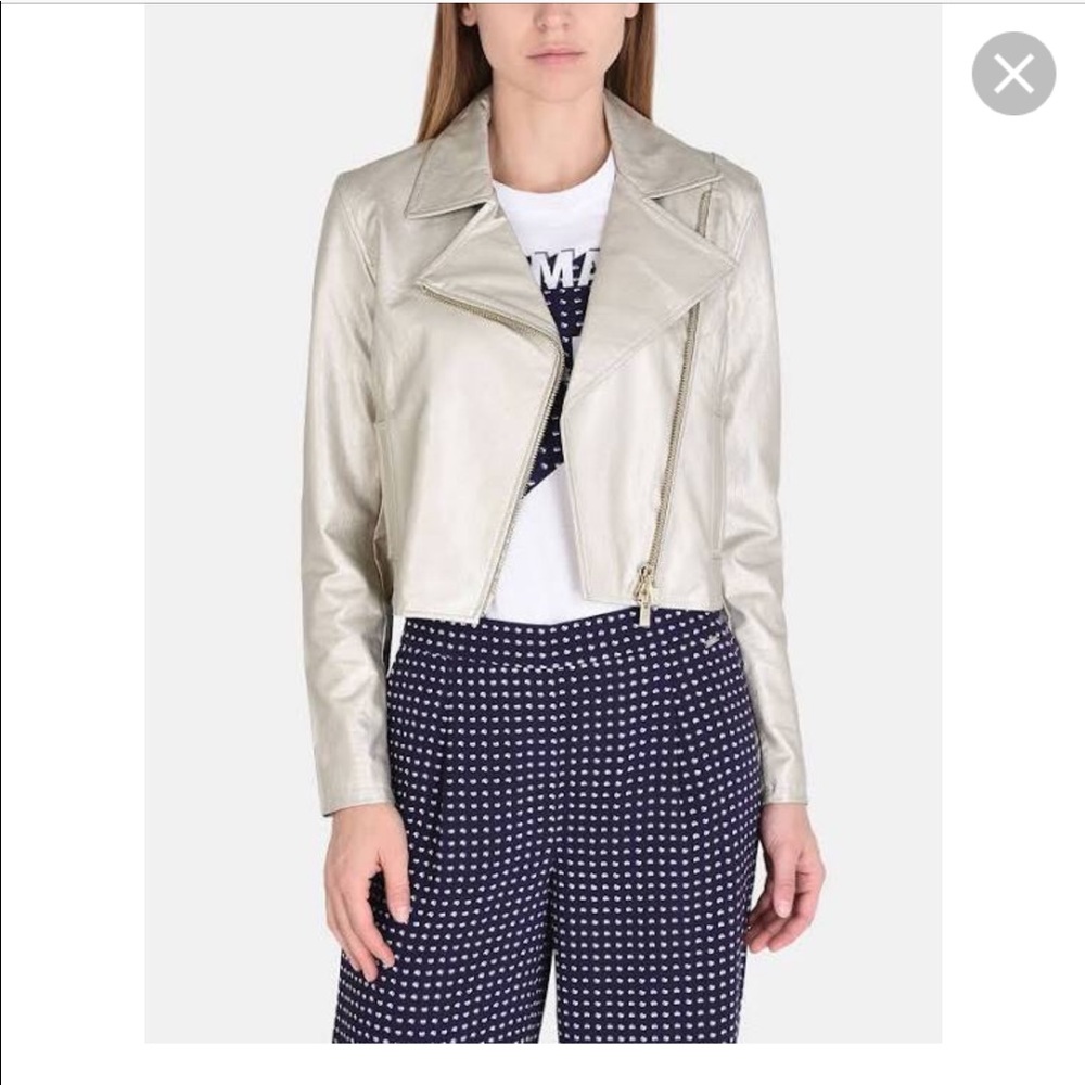 NWT Armani Exchange light gold moto jacket XS